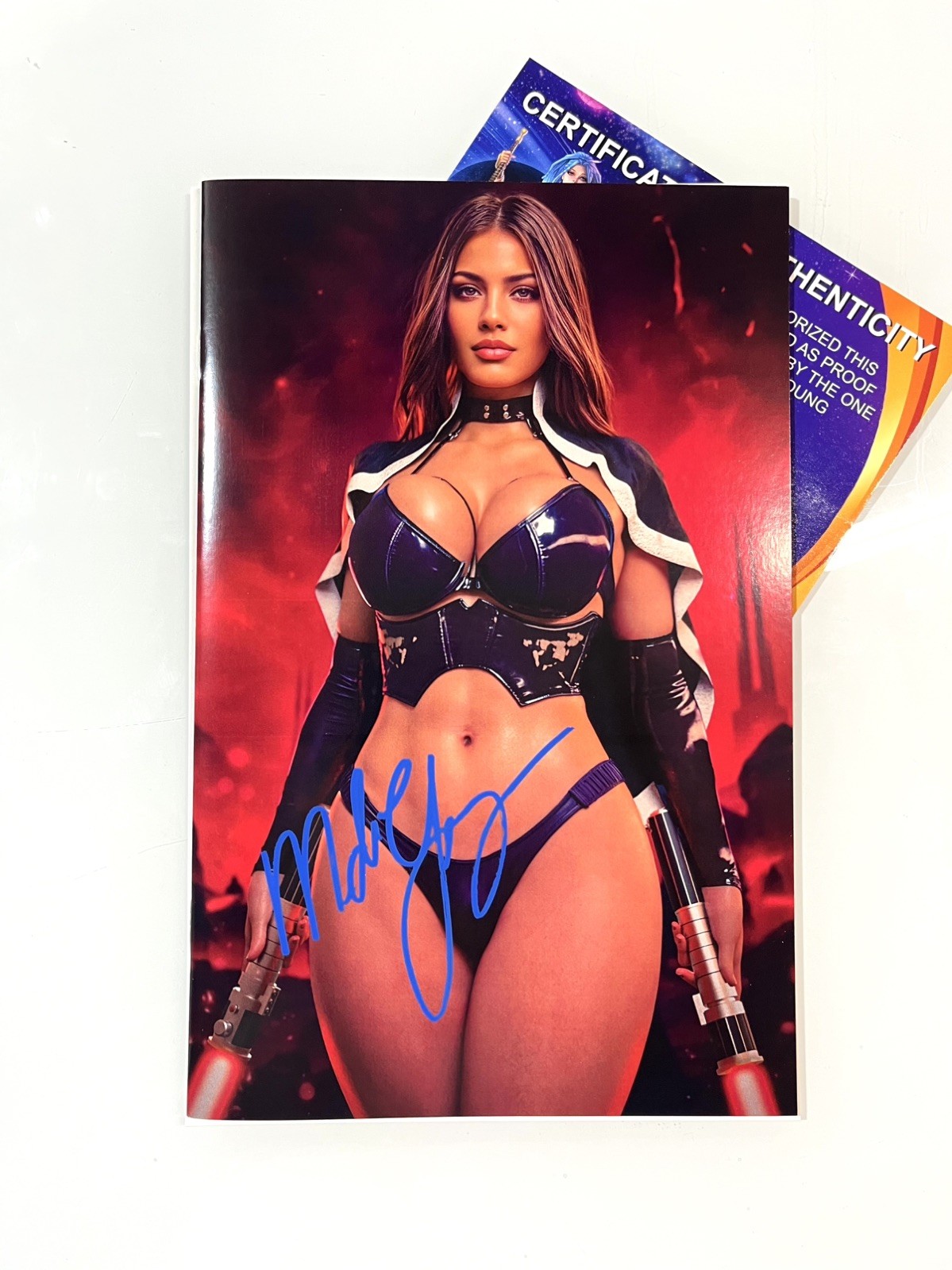 M House Peyton SIGNED Melinda Blue Woman of War Jedi StarWars Homage Risque NM M House Peyton SIGNED Melinda Blue Woman of War Jedi StarWars Homage Risque NM