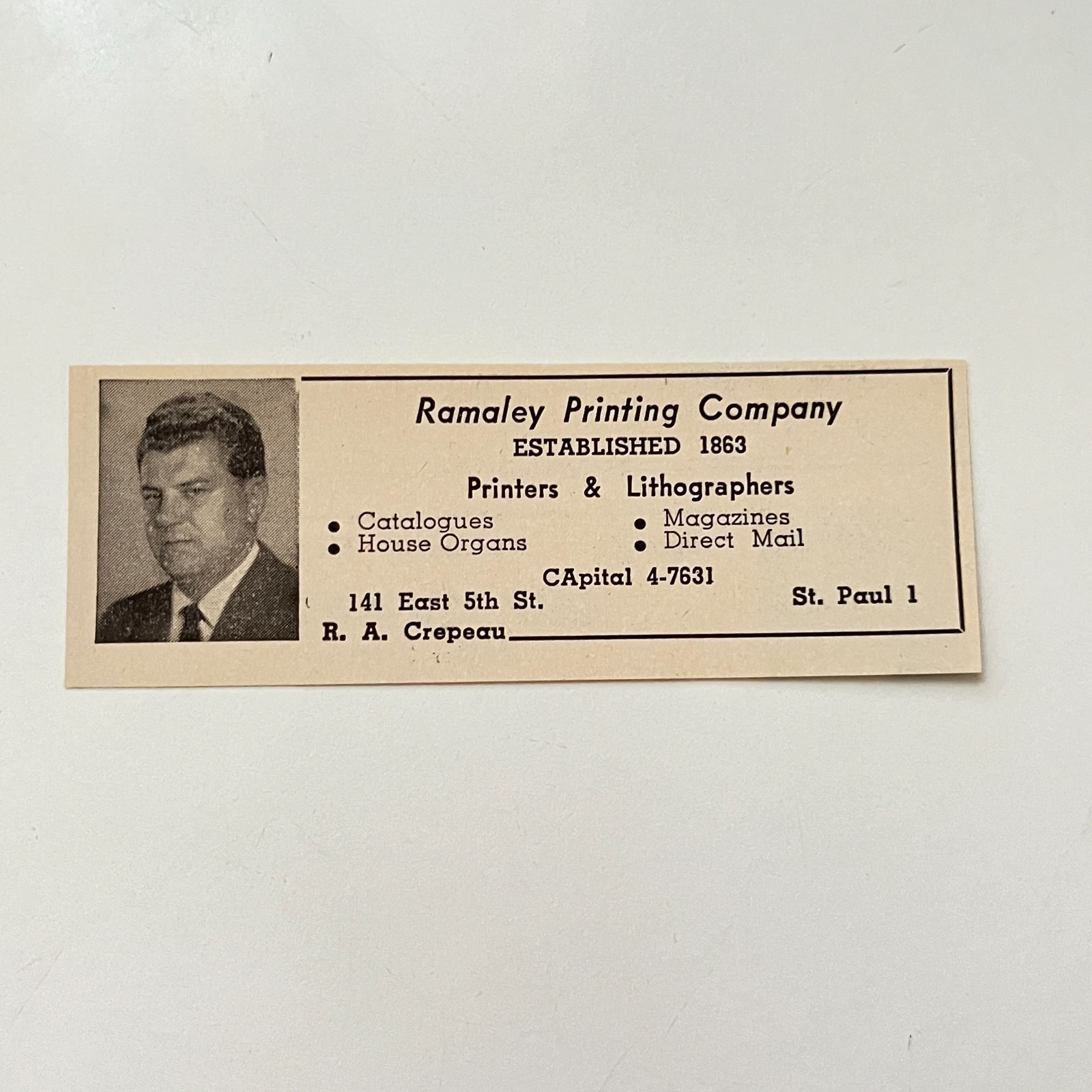 Ramaley Printing Company Printers & Lithographers 1957 Minneapolis Ad TAK5-S10