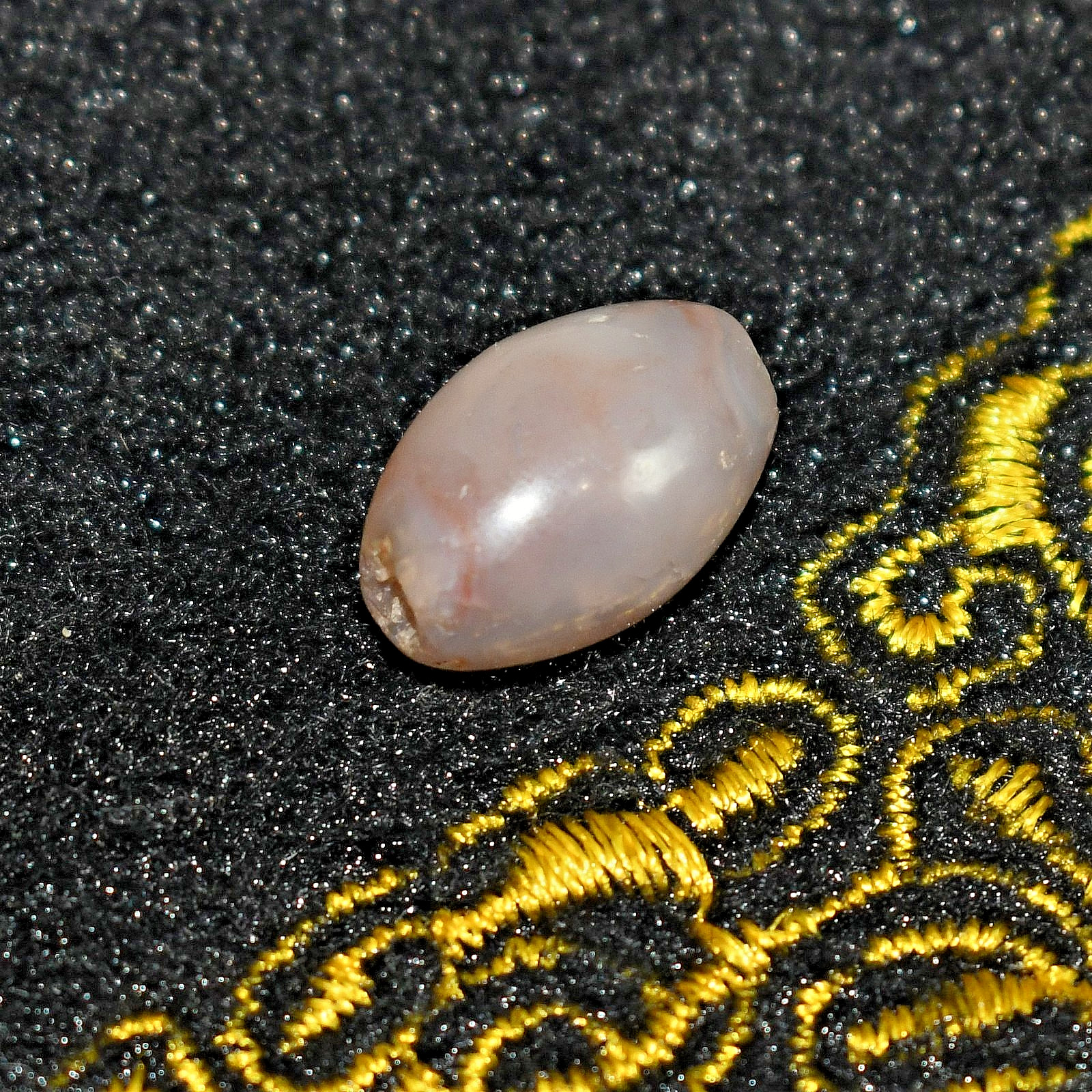 Genuine Ancient Banded Agate Stone Dzi Bead with Patina in good Condition