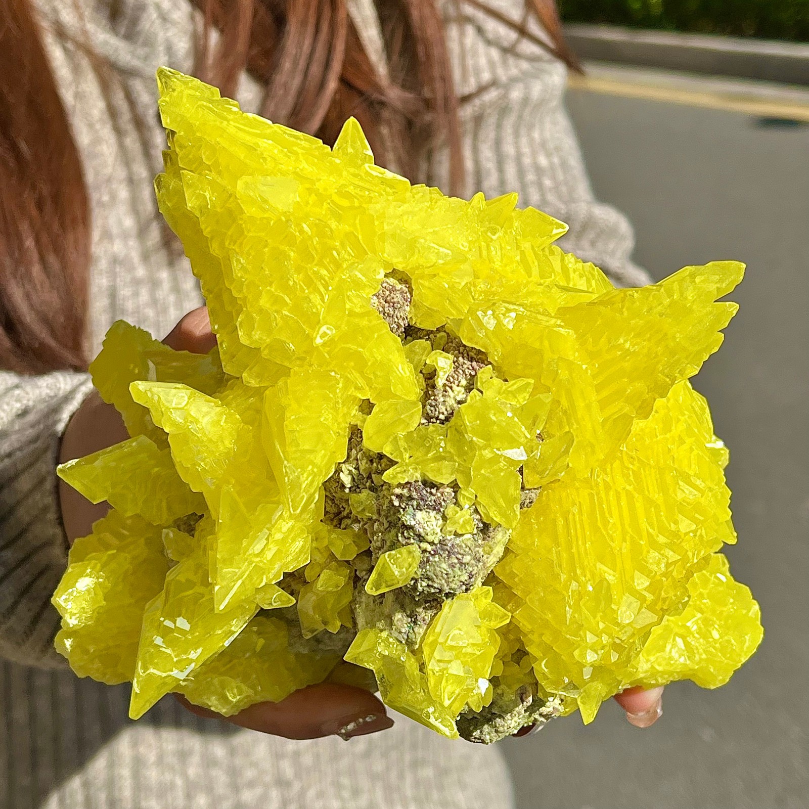2.84LB Beautiful Minerals LARGE NATIVE SULPHUR OnMATRIX Sicily
