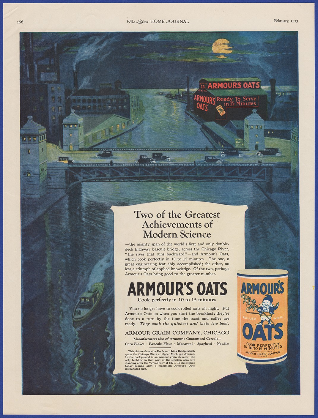 Vintage 1923 ARMOUR\'S OATS Breakfast Cereal Kitchen Art Decor Ephemera Print Ad
