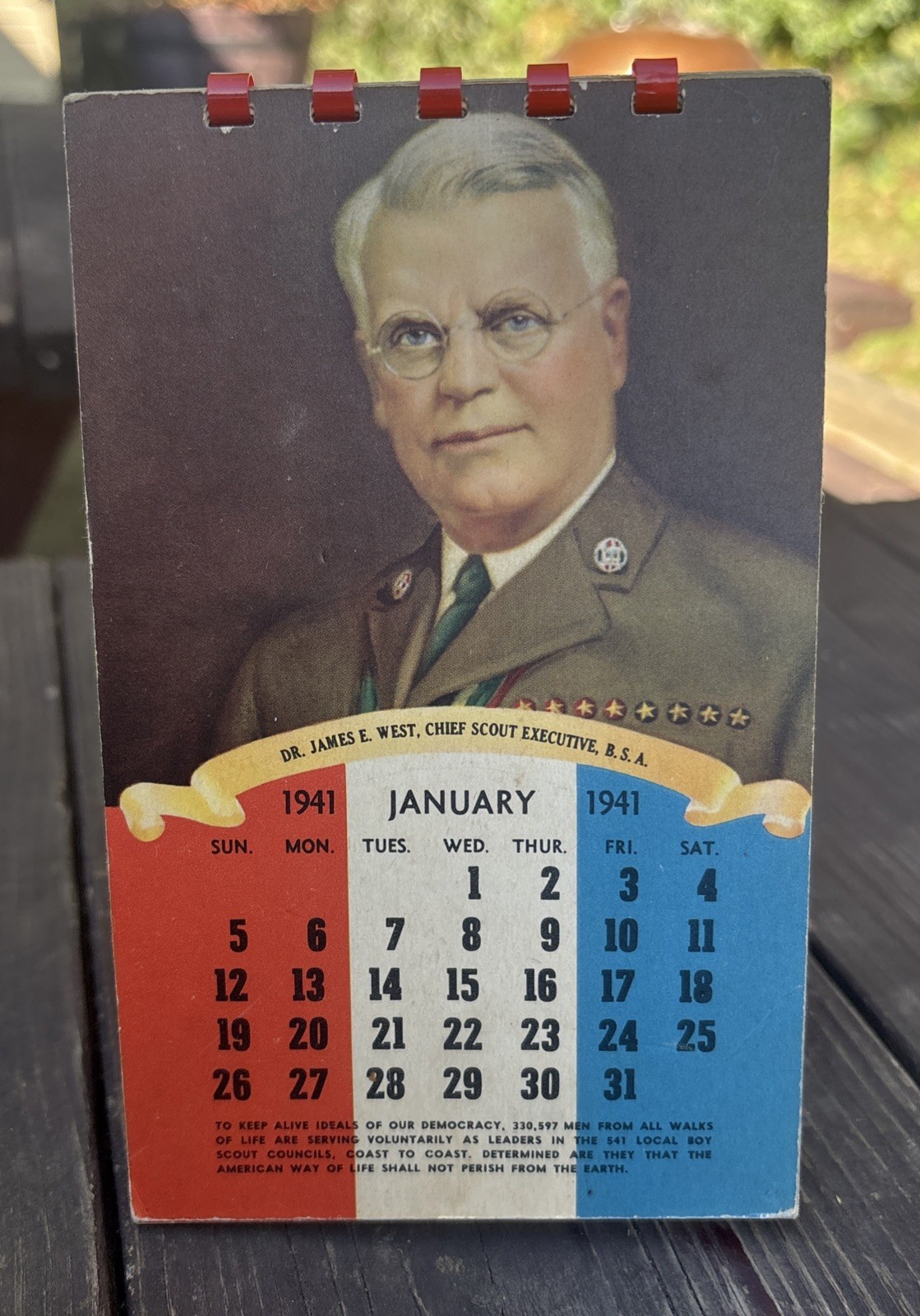 VINTAGE BOY SCOUT - 1941 CALENDAR - COMPLETE