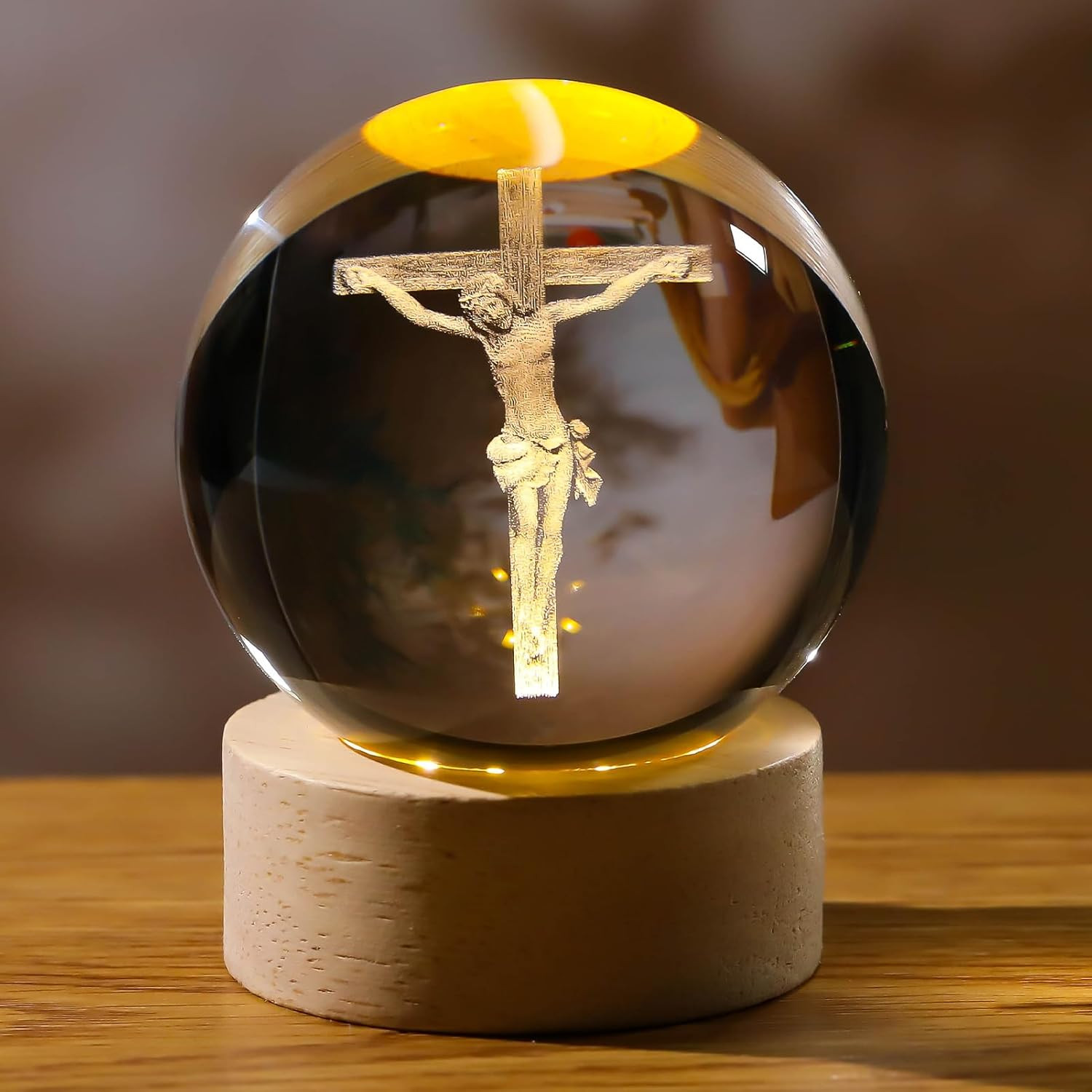 3D Crystal Cross Jesus Figurine Statue, 3D Jesus Nativity Scene Crystal Ball Nig 3D Crystal Cross Jesus Figurine Statue, 3D Jesus Nativity Scene Crystal Ball Nig
