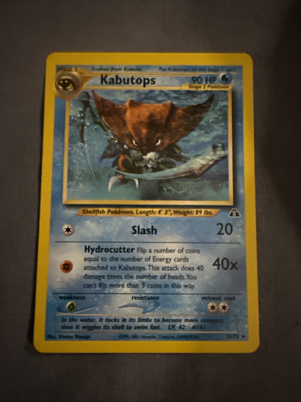 Pokémon TCG Kabutops Neo Discovery 25/75 Non-Holo Rare LP/NM Condition Pokémon TCG Kabutops Neo Discovery 25/75 Non-Holo Rare LP/NM Condition