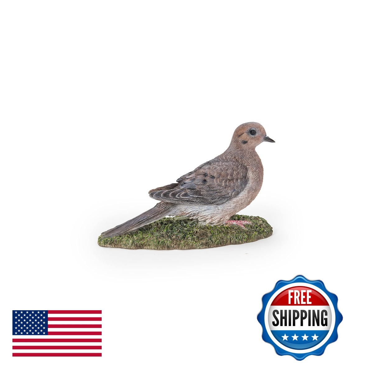 HI-LINE Mourning Dove Bird on Stump Statue - Multi Colors HI-LINE Mourning Dove Bird on Stump Statue - Multi Colors