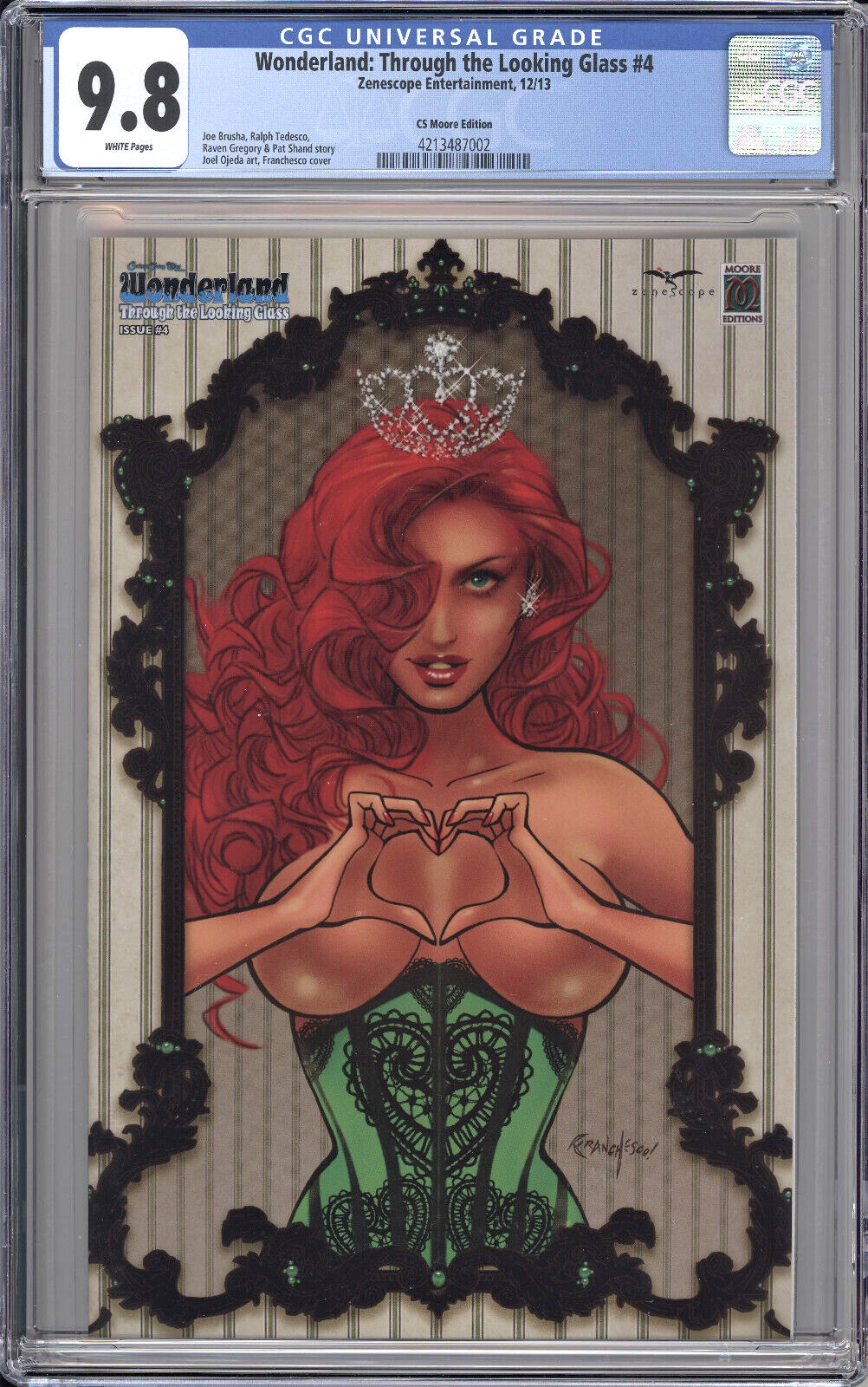 ZENESCOPE WONDERLAND THROUGH LOOKING GLASS #4 CS MOORE CGC 9.8 LE 100 FRANCHESCO ZENESCOPE WONDERLAND THROUGH LOOKING GLASS #4 CS MOORE CGC 9.8 LE 100 FRANCHESCO