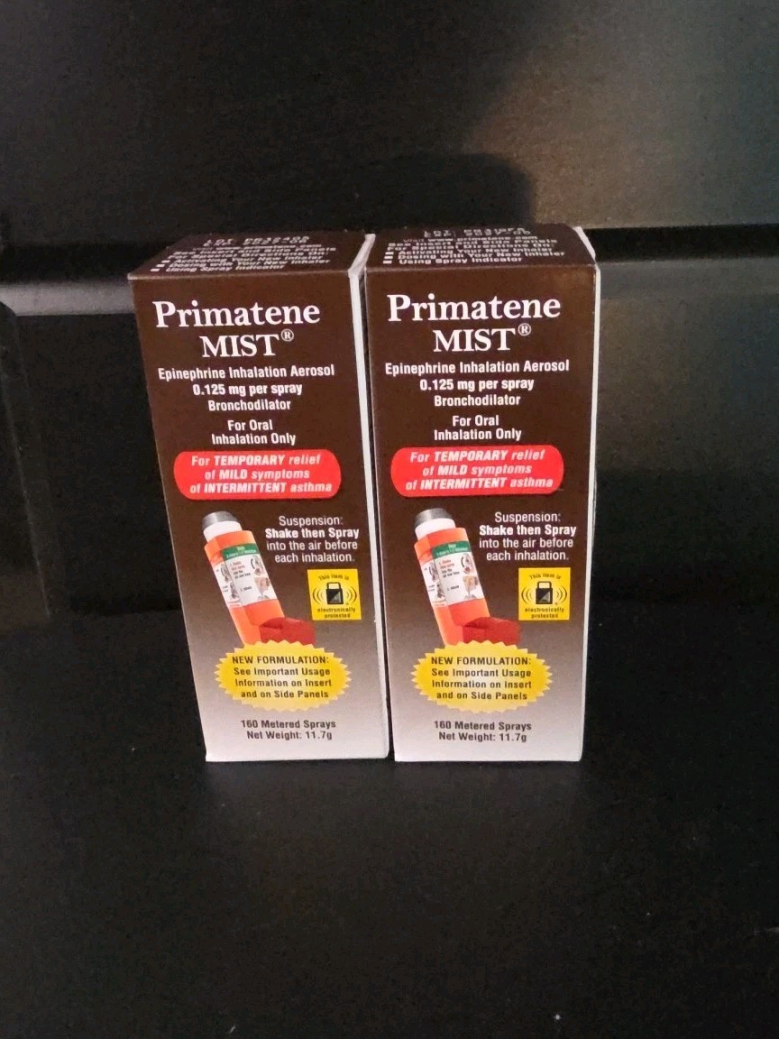 Qty-2-Primatene Mist Epinephrine Inhalation Aerosol 160 Sprays Exp 04/2028