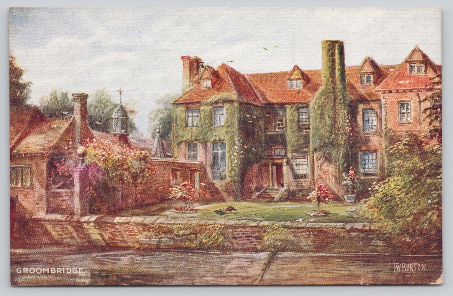 Groombridge Place Kent England F.W. Burton Salmon Series Postcard c1900s