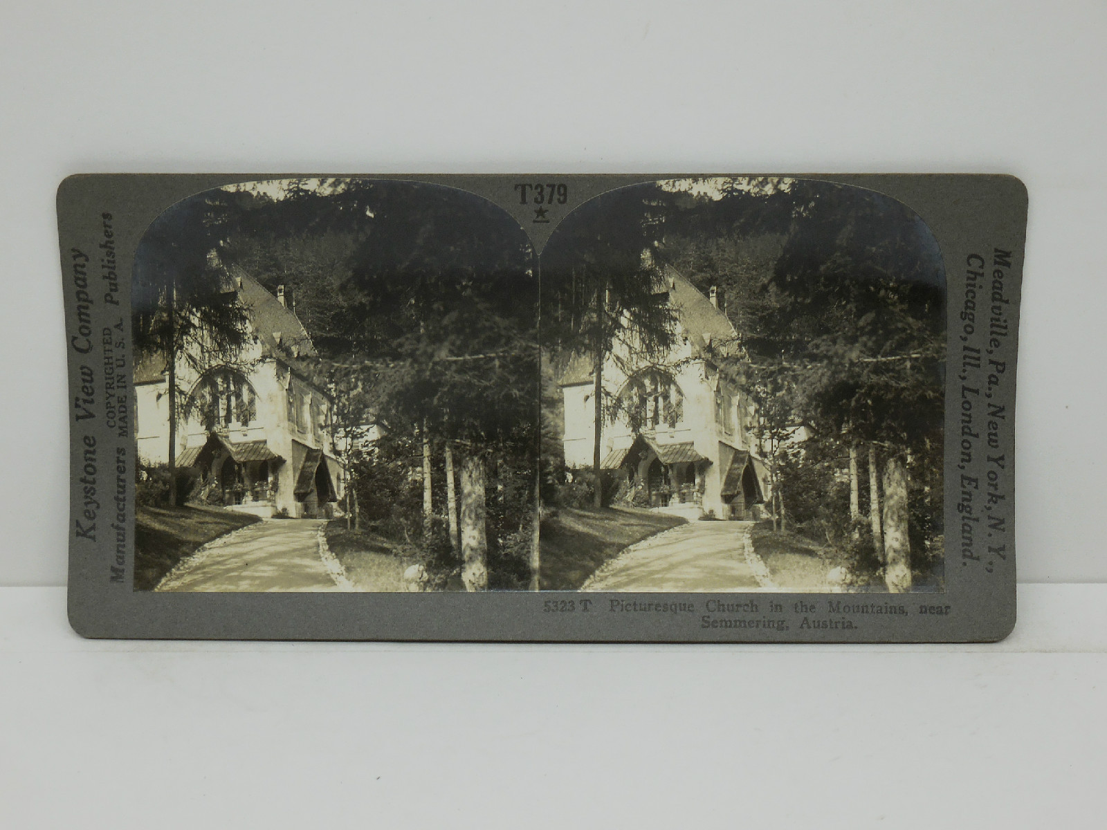 Keystone Stereoview #T379 Picturesque Church, Near Semmering. Austria 5323