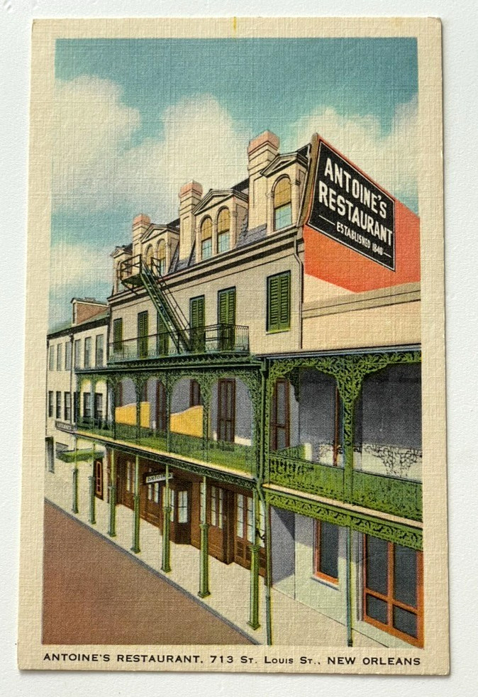Antoine\'s Restaurant New Orleans Louisiana LA Linen Postcard E/VF Unposted Antoine\'s Restaurant New Orleans Louisiana LA Linen Postcard E/VF Unposted