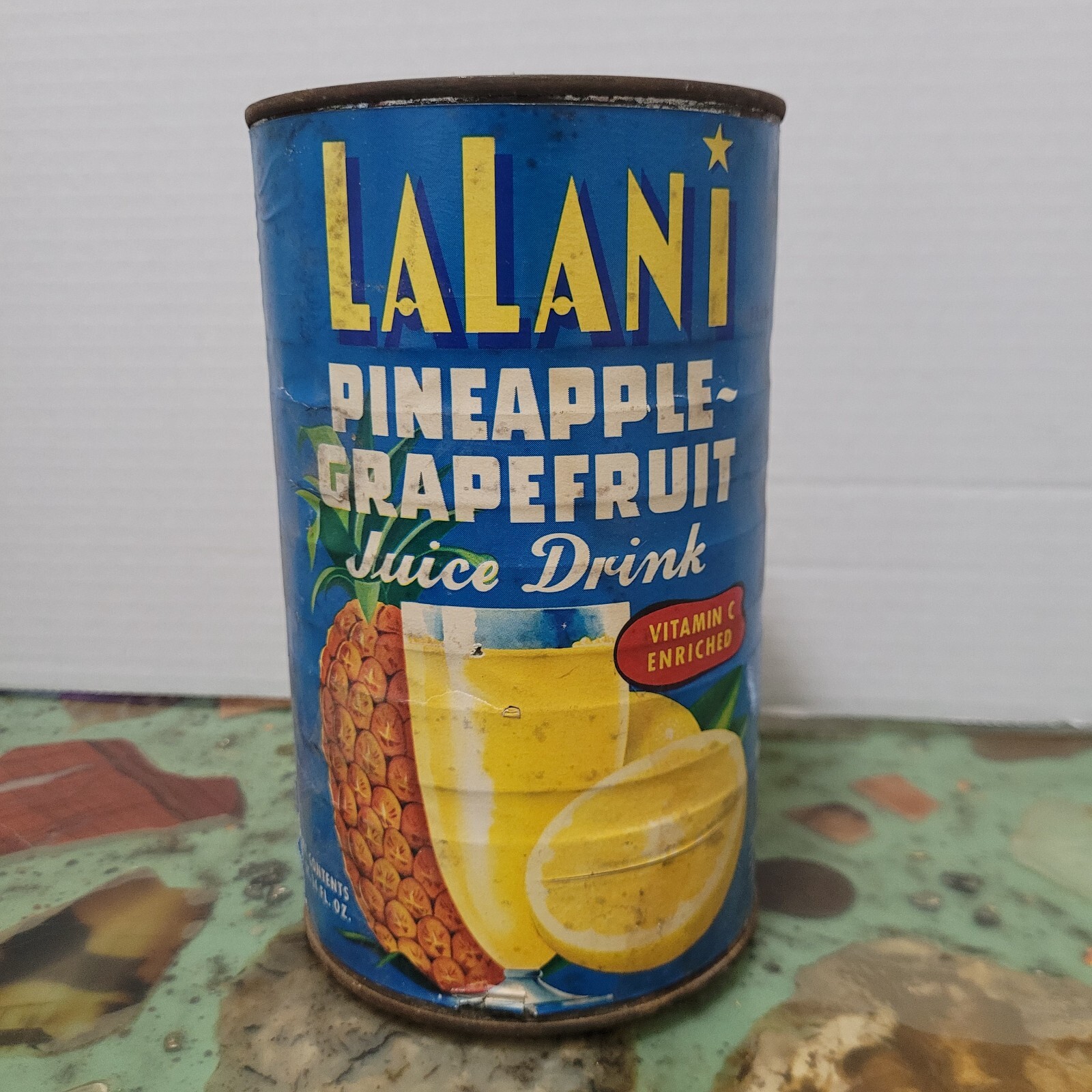 Vintage 1950s LALANI Pineapple Grapefruit Juice Drink Can Safeway Stores Hawaii Vintage 1950s LALANI Pineapple Grapefruit Juice Drink Can Safeway Stores Hawaii