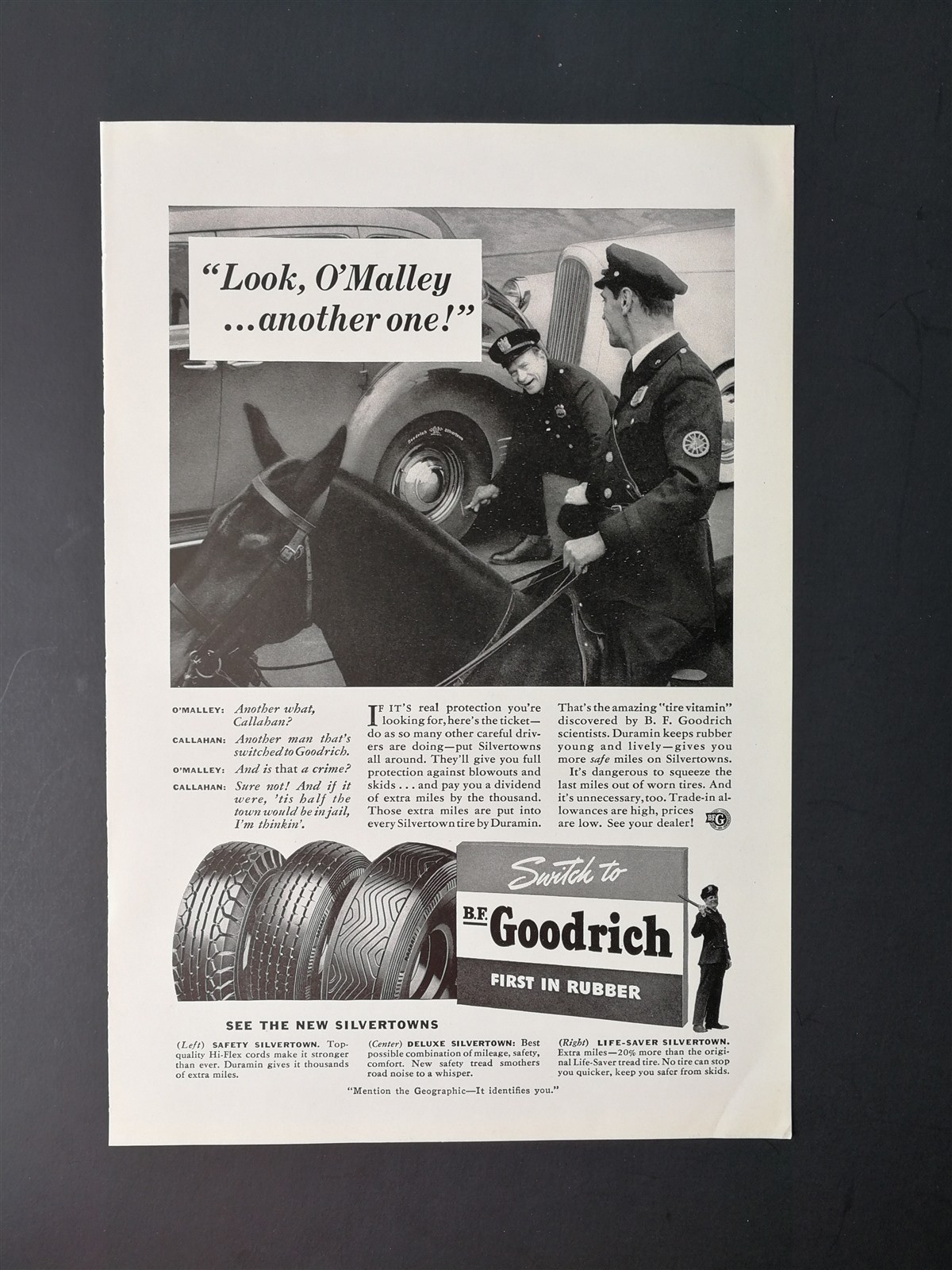 1941 B.F. Goodrich Tire Company - Original Full Page Vintage Ad