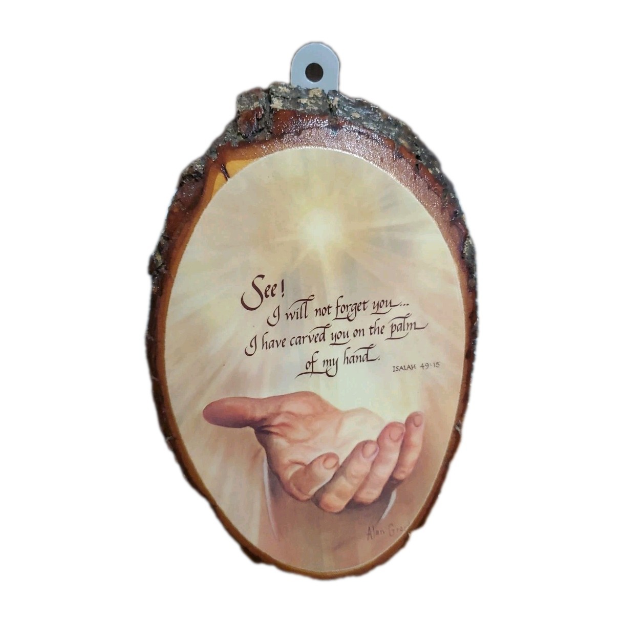 VINTAGE JESUS ISAIAH 49:15 WOOD WALL PLAQUE PICTURE HANGING MID CENTURY 8\