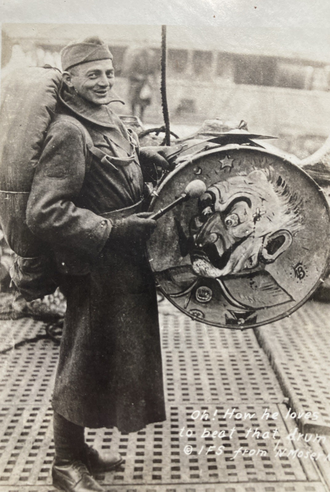 173rd Aero Squadron Drum Beating The Kaiser 1919 RPPC Postcard WW1 On Return