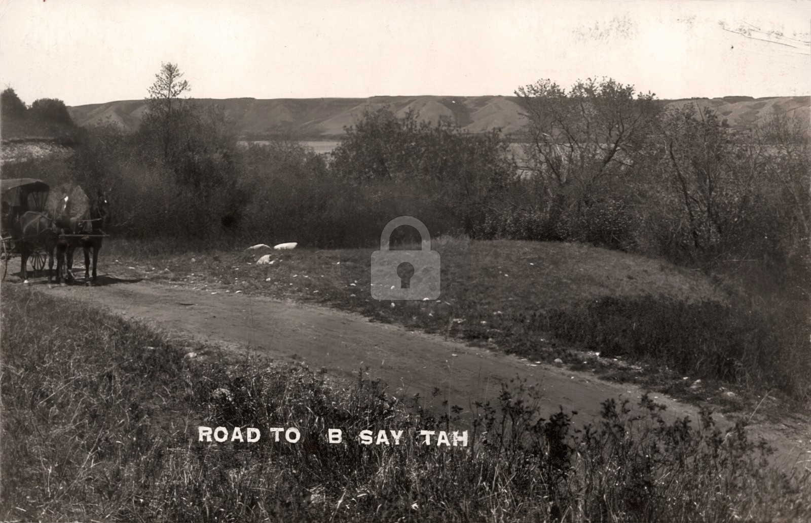c1910s B-Say-Tah Saskatchewan Road View Carriage Fort RPPC Photo Postcard COPY c1910s B-Say-Tah Saskatchewan Road View Carriage Fort RPPC Photo Postcard COPY