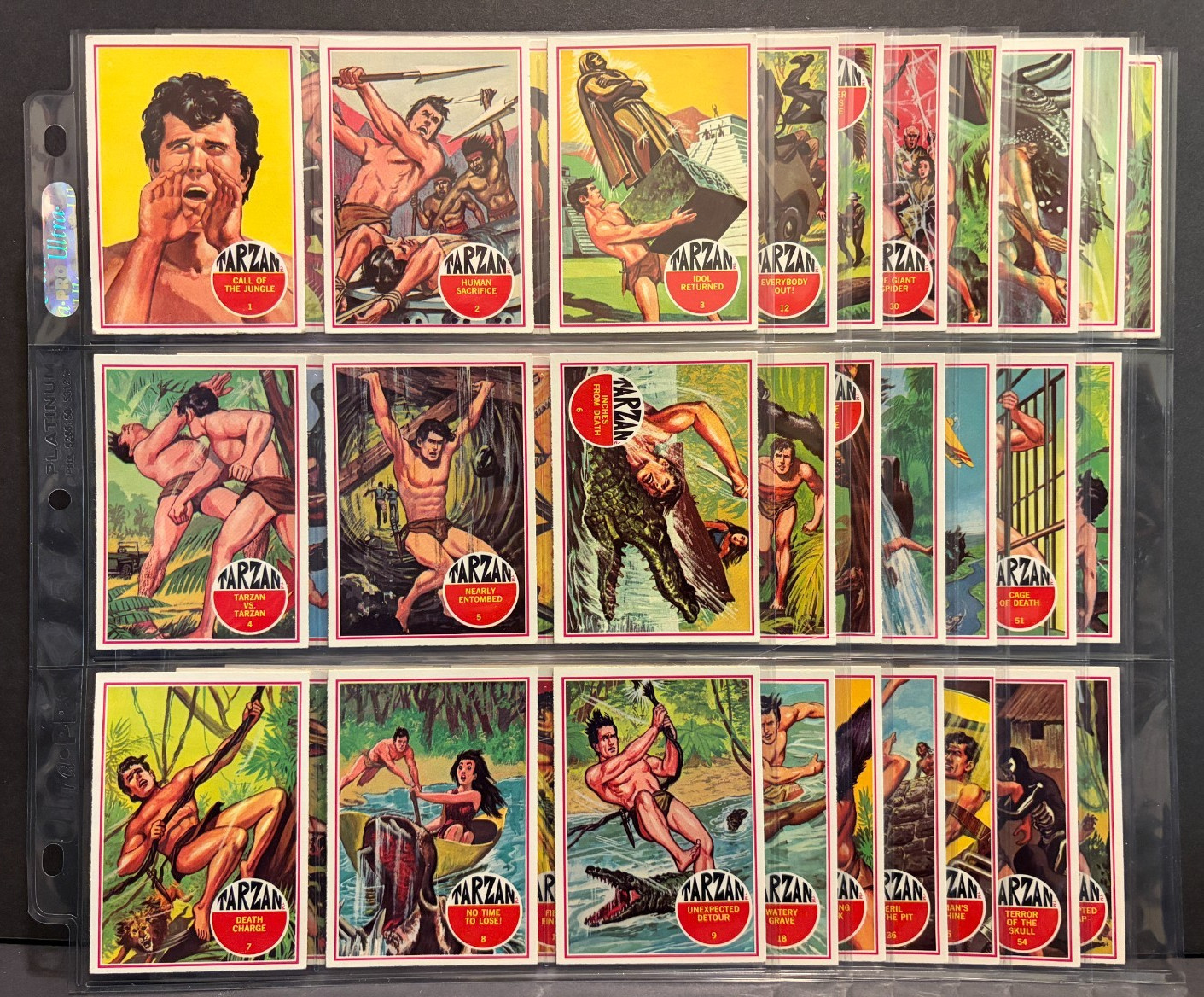 1966 Philadelphia Gum Tarzan Complete Set of 66 Cards In Sheets A1