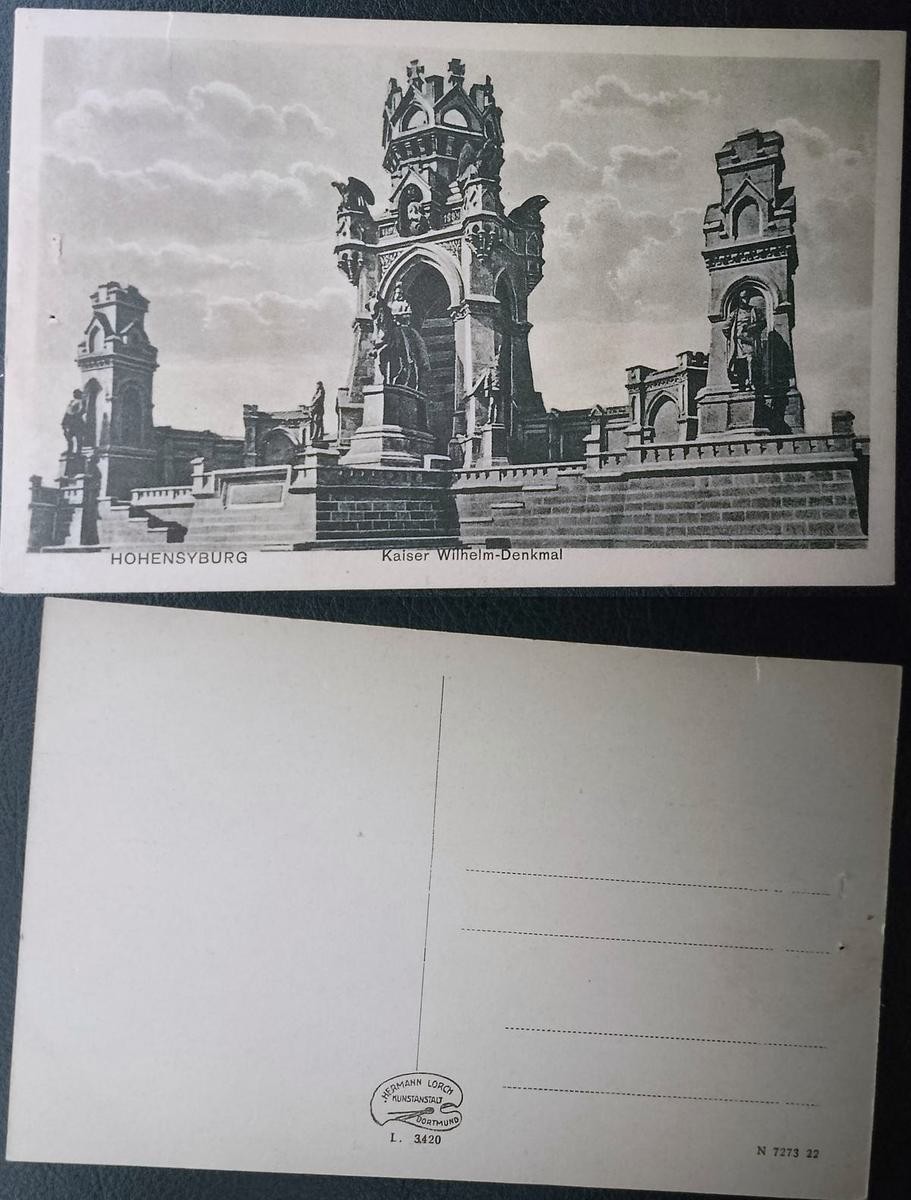 Vintage Postcard Hohensyburg Kaiser Wilhelm Denkmal Germany