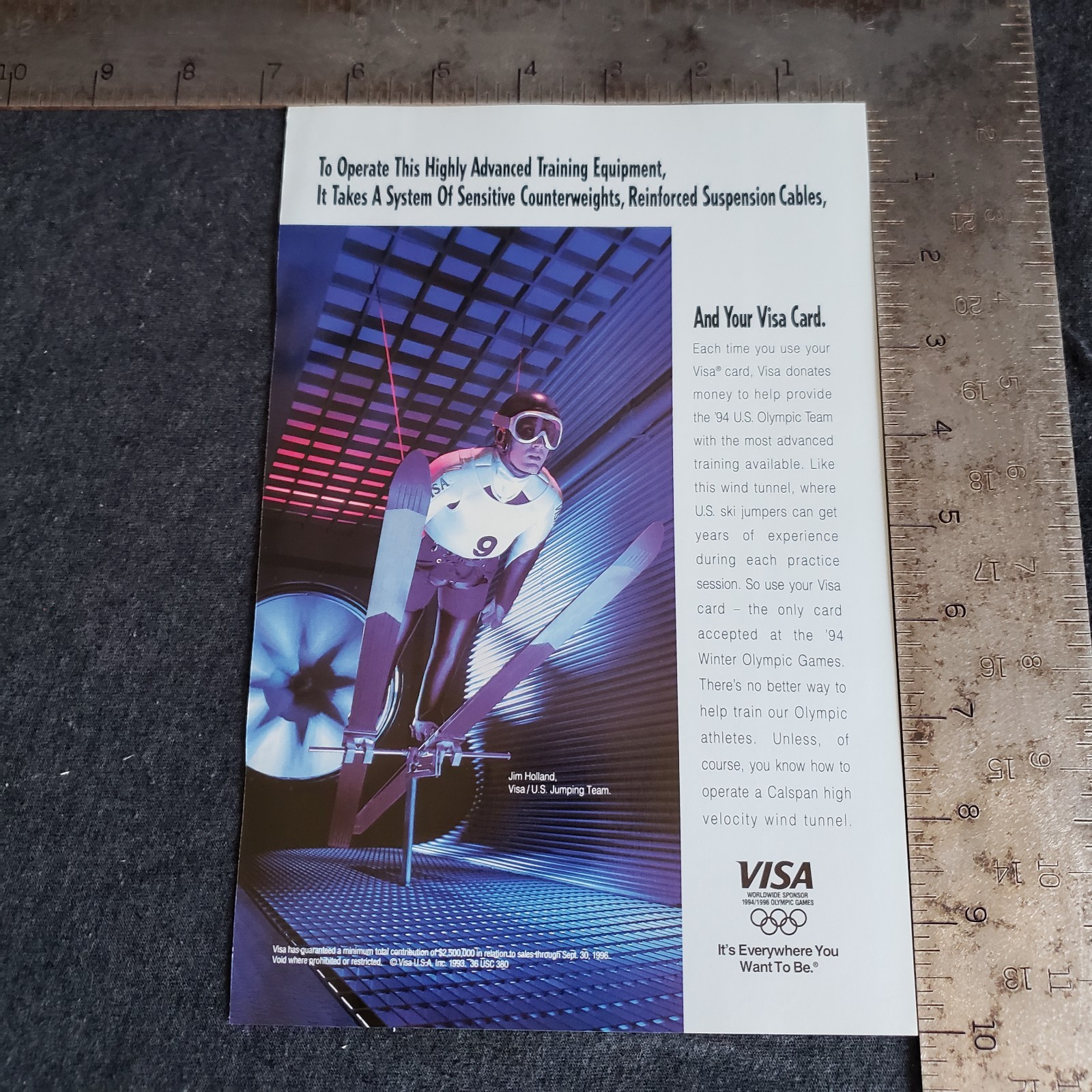 Vintage 1993 Visa Credit Card Advertisement 1994 US Olympic Team Print Ad Vintage 1993 Visa Credit Card Advertisement 1994 US Olympic Team Print Ad