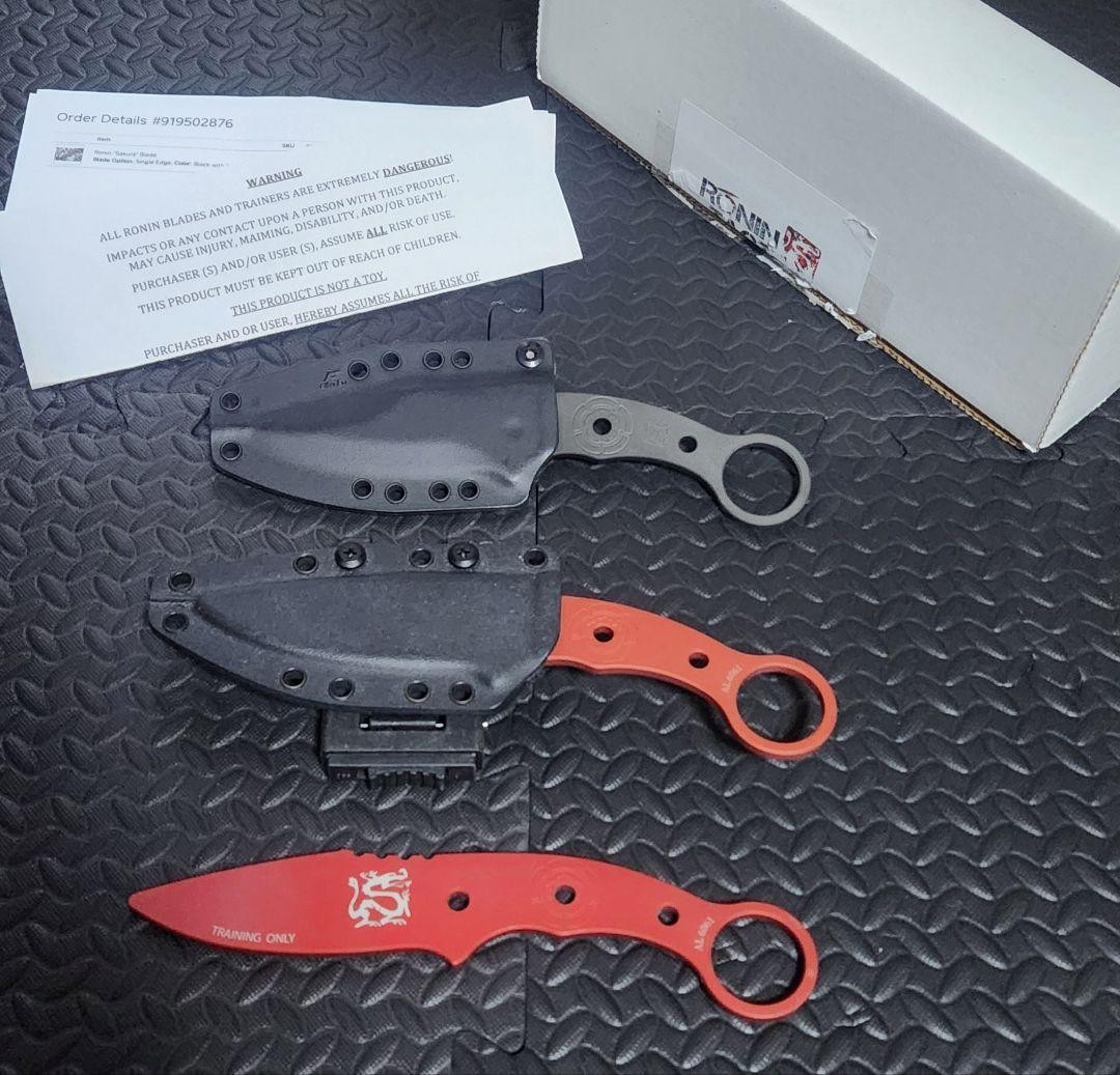 Ronin Tactics Sakura Training Knife Set w/Black Kydex Sheath