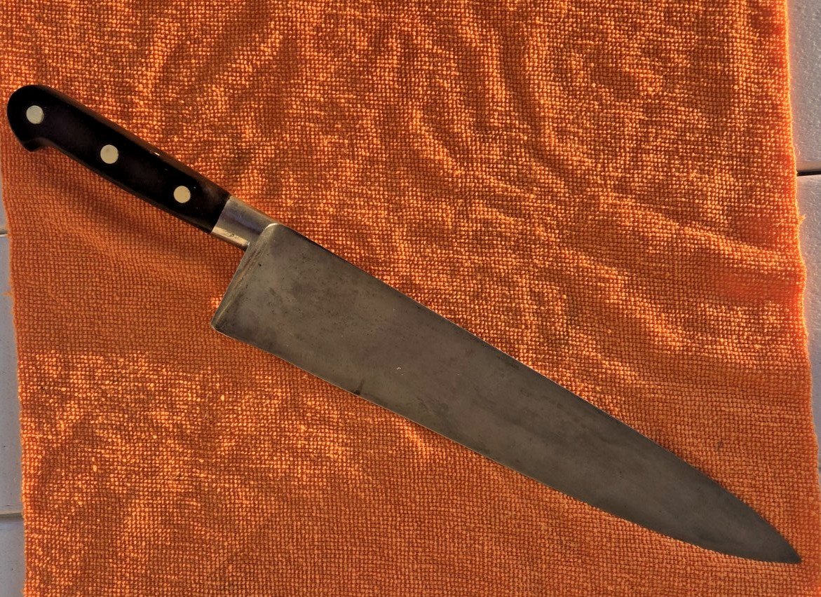 Vintage Sabatier 12” Carbon Steel Chef Knife France Forged Vintage Sabatier 12” Carbon Steel Chef Knife France Forged