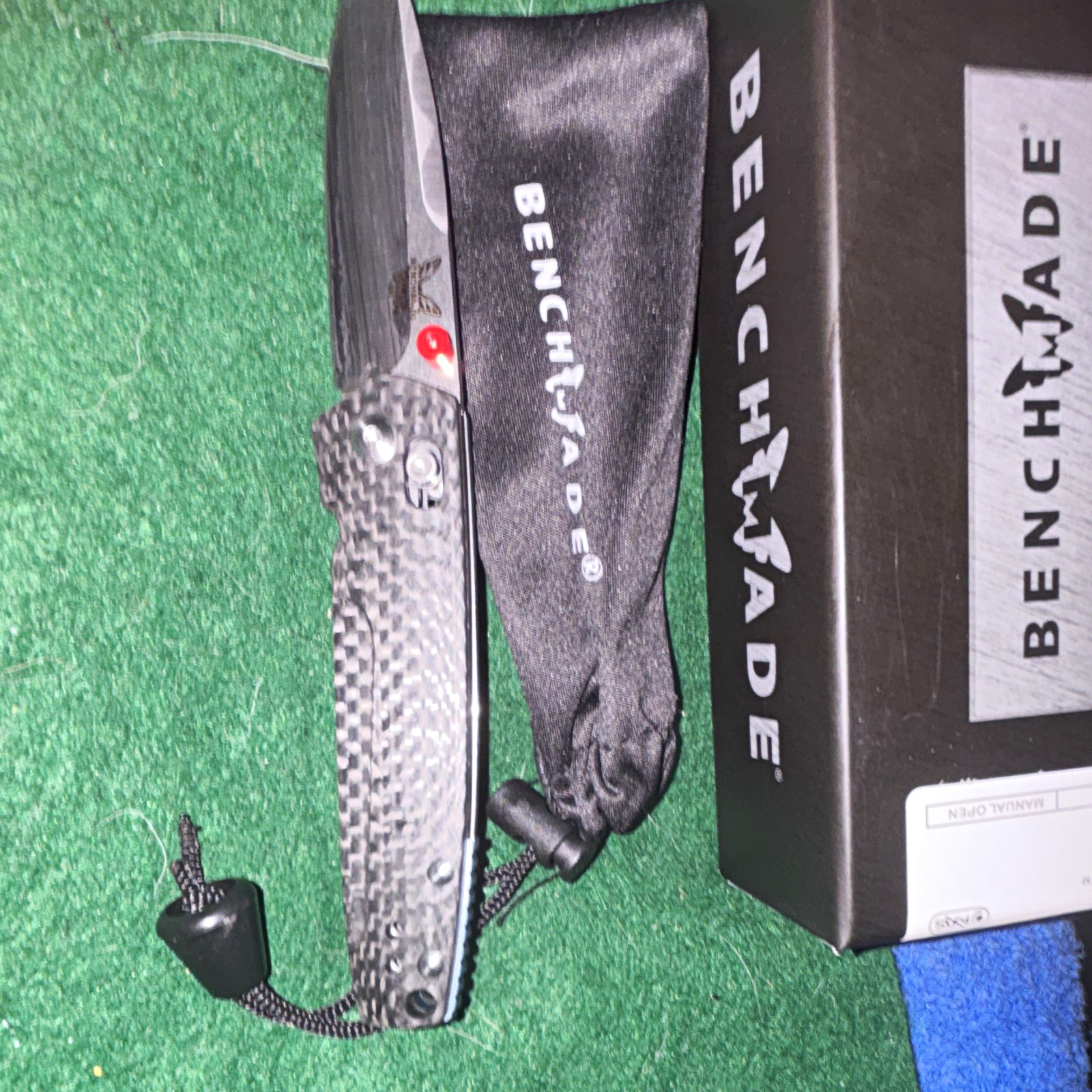 Benchmade Mini Griptilian 485 Valet Plain Edge Drop Point Axis Lock Carbon Fiber
