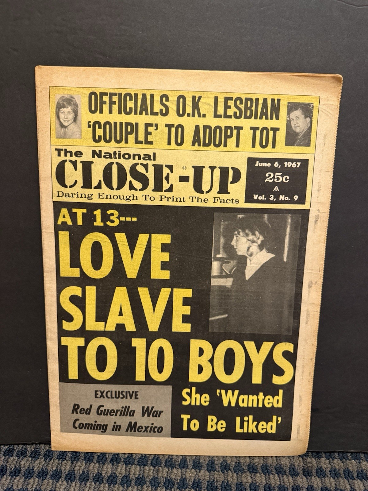 1967 June 6th National Close-Up Newspaper, Lesbian Couple Adopt a Tot  (10U)