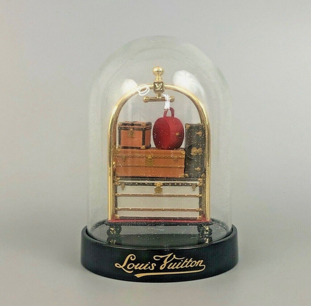 Louis Vuitton The Trunk and Bag Trolley Snow Globe Dome 2010 Limited VIP Gift