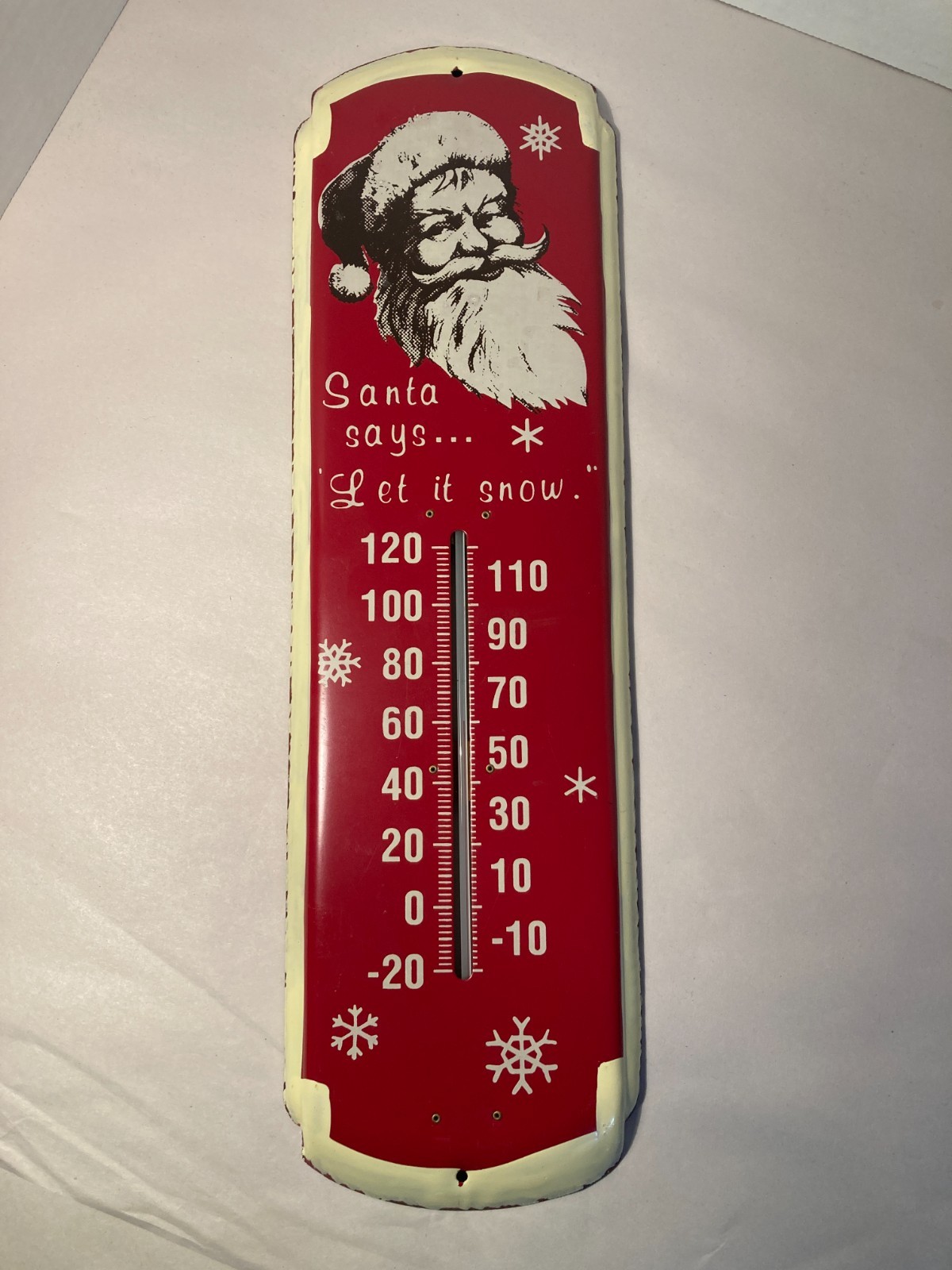 Vintage 1950s Santa Claus Let It Snow Metal Wall Thermometer Christmas 16 Vintage 1950s Santa Claus Let It Snow Metal Wall Thermometer Christmas 16