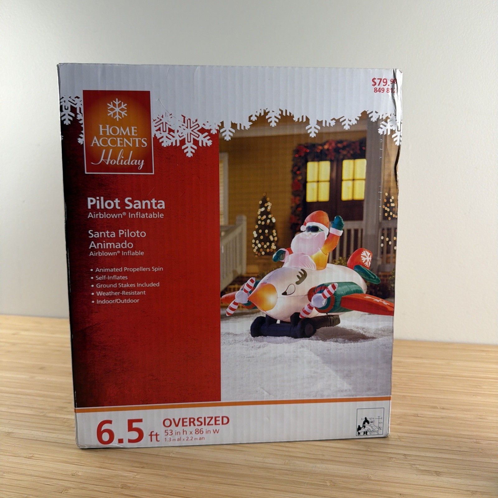 Gemmy Home Accents 6.5 Foot Pilot Santa Airplane Inflatable Christmas NEW IN BOX