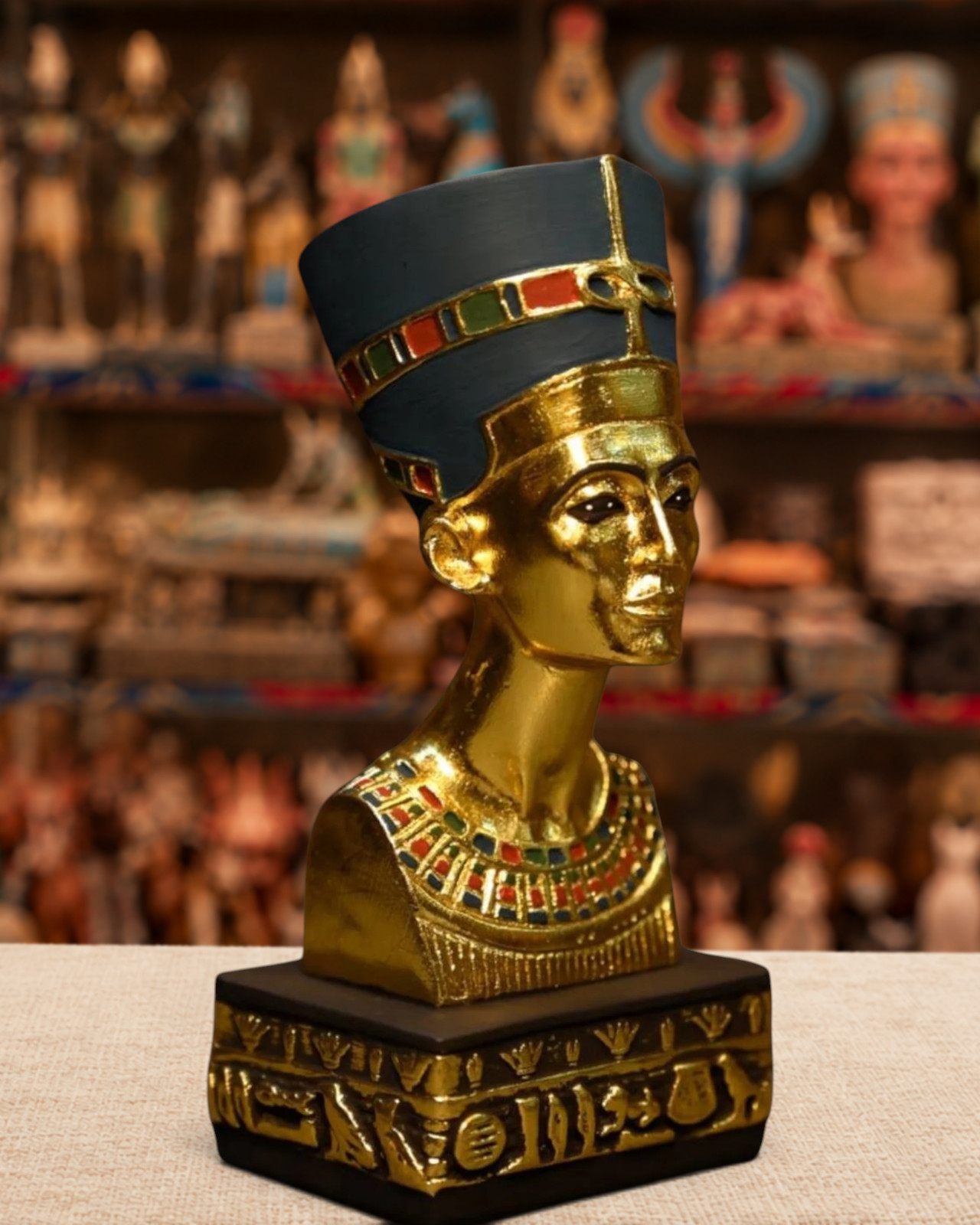 Egyptian Queen Nefertiti Statue Hand-Painted Museum Piece
