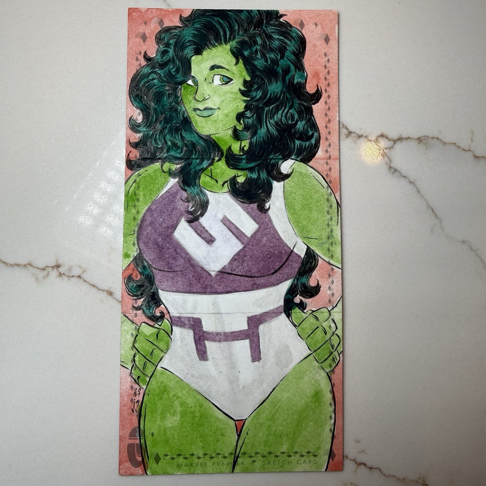 2017 Upper Deck Marvel Premier Triple Panel Sketch Card - She Hulk