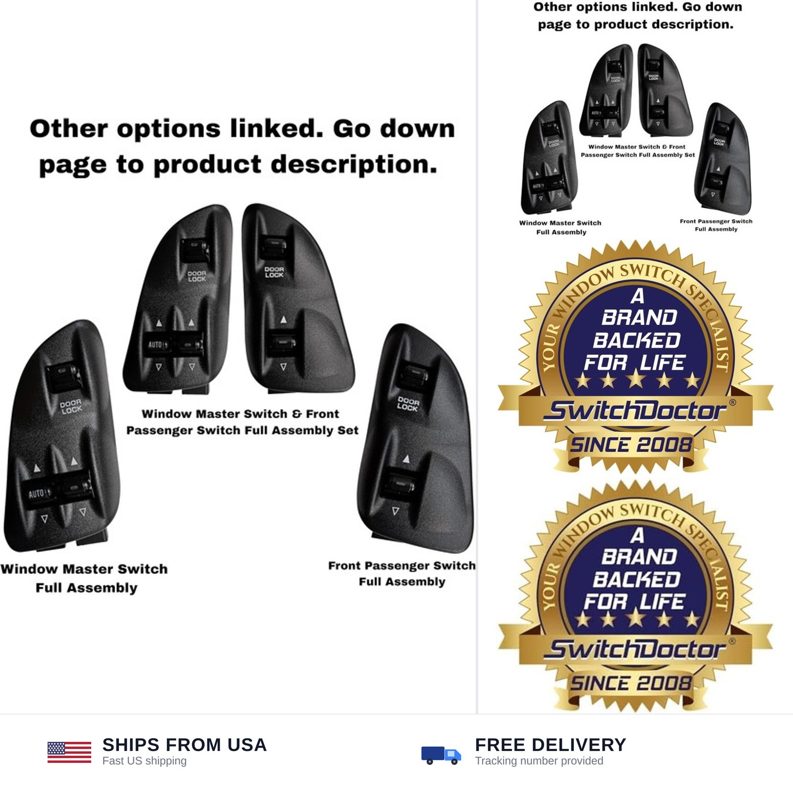 Window Master Switch for 1998-2002 Ram 1500 2500 3500 and 1998-2000