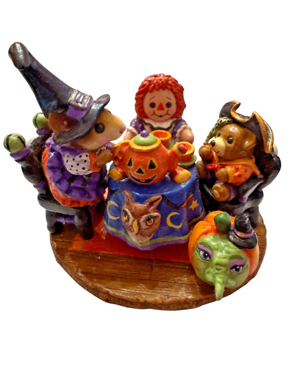 Wee Forest Folk Retired Artist OAK Halloween Tea For Three