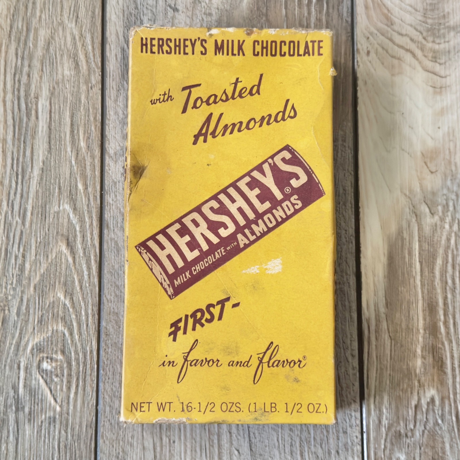 Vintage 1950s HERSHEY'S Milk Chocolate Bar With Almonds Display Box
