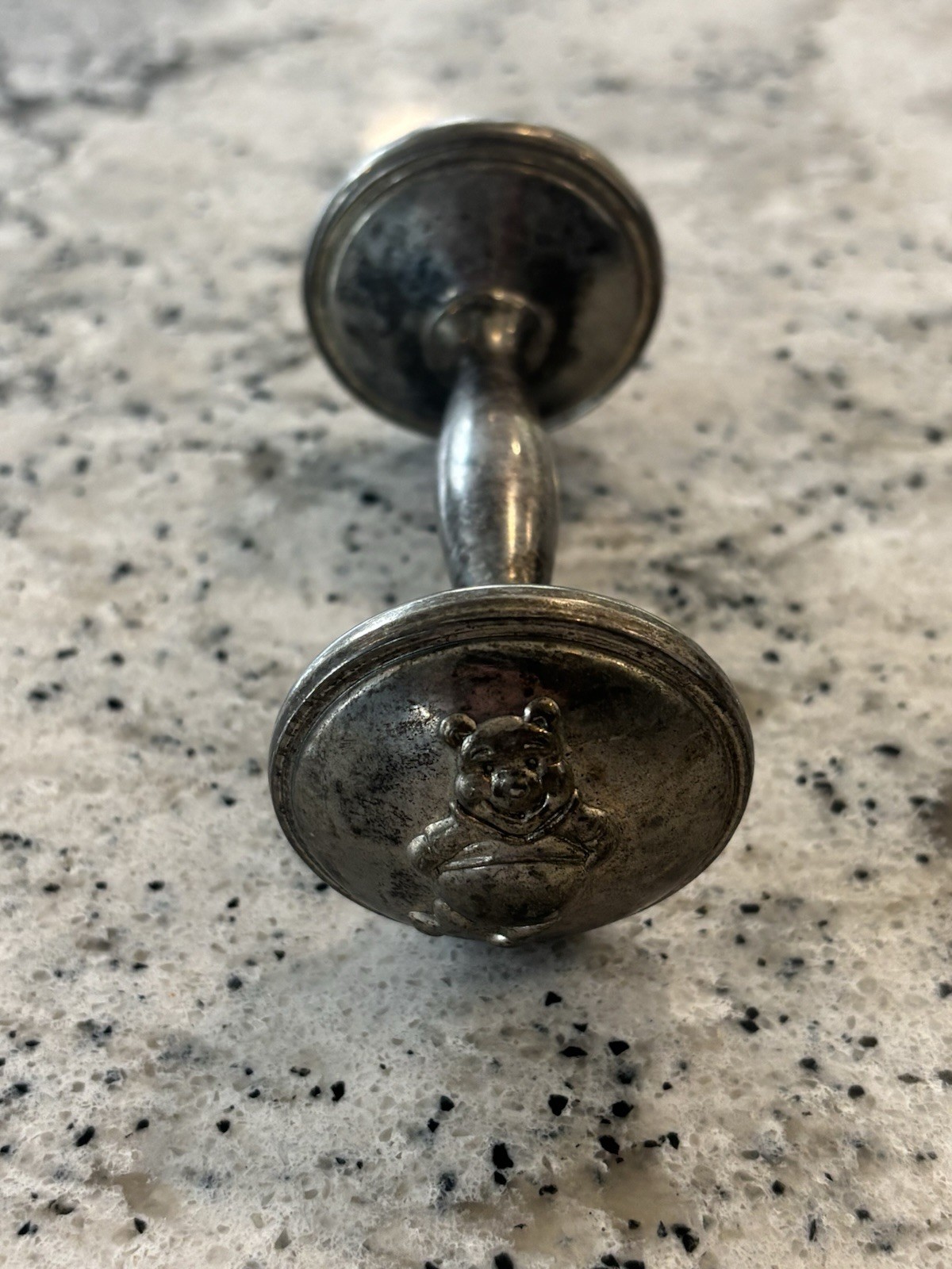 ANTIQUE Disney Winnie the Pooh Dumbbell Baby Rattle ANTIQUE Disney Winnie the Pooh Dumbbell Baby Rattle