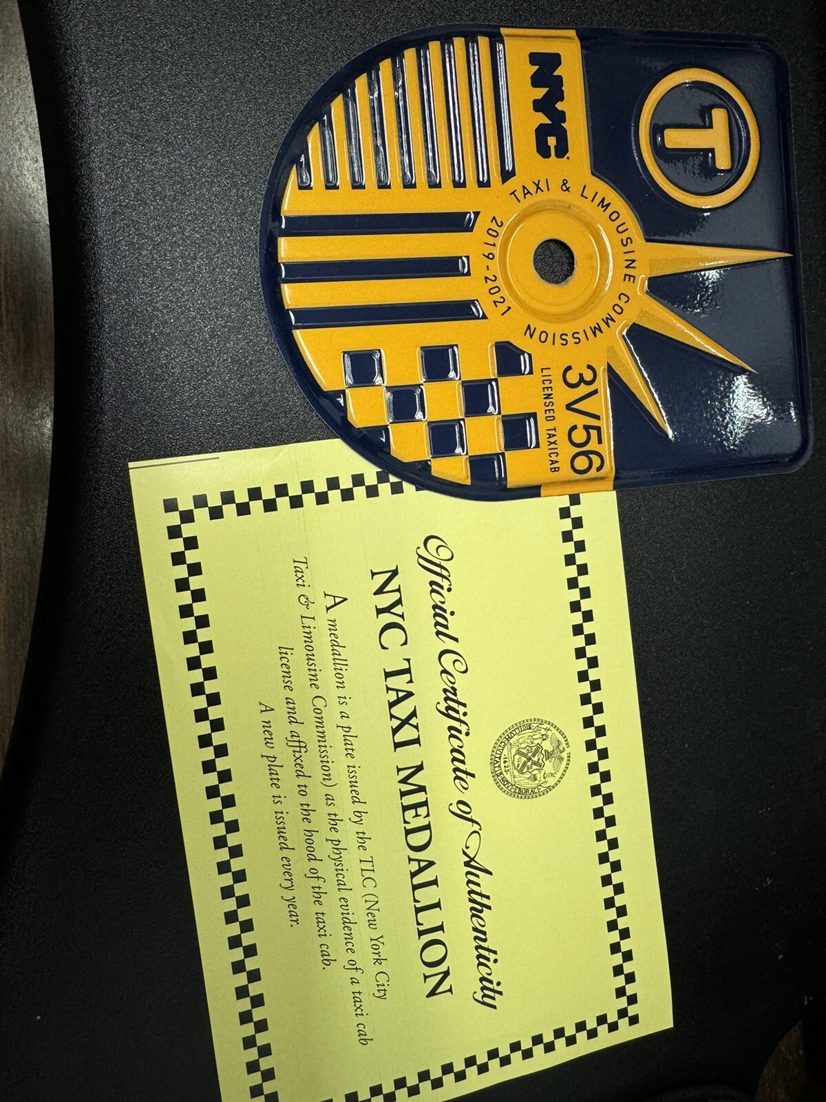 VINTAGE OBSOLETE NEW YORK CITY NYC TAXI MEDALLION (2019-2021)