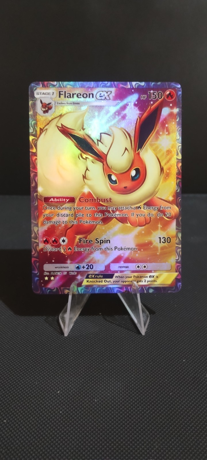 Flareon EX Full Art TCG Pokémon Pocket Display Art Card Flareon EX Full Art TCG Pokémon Pocket Display Art Card