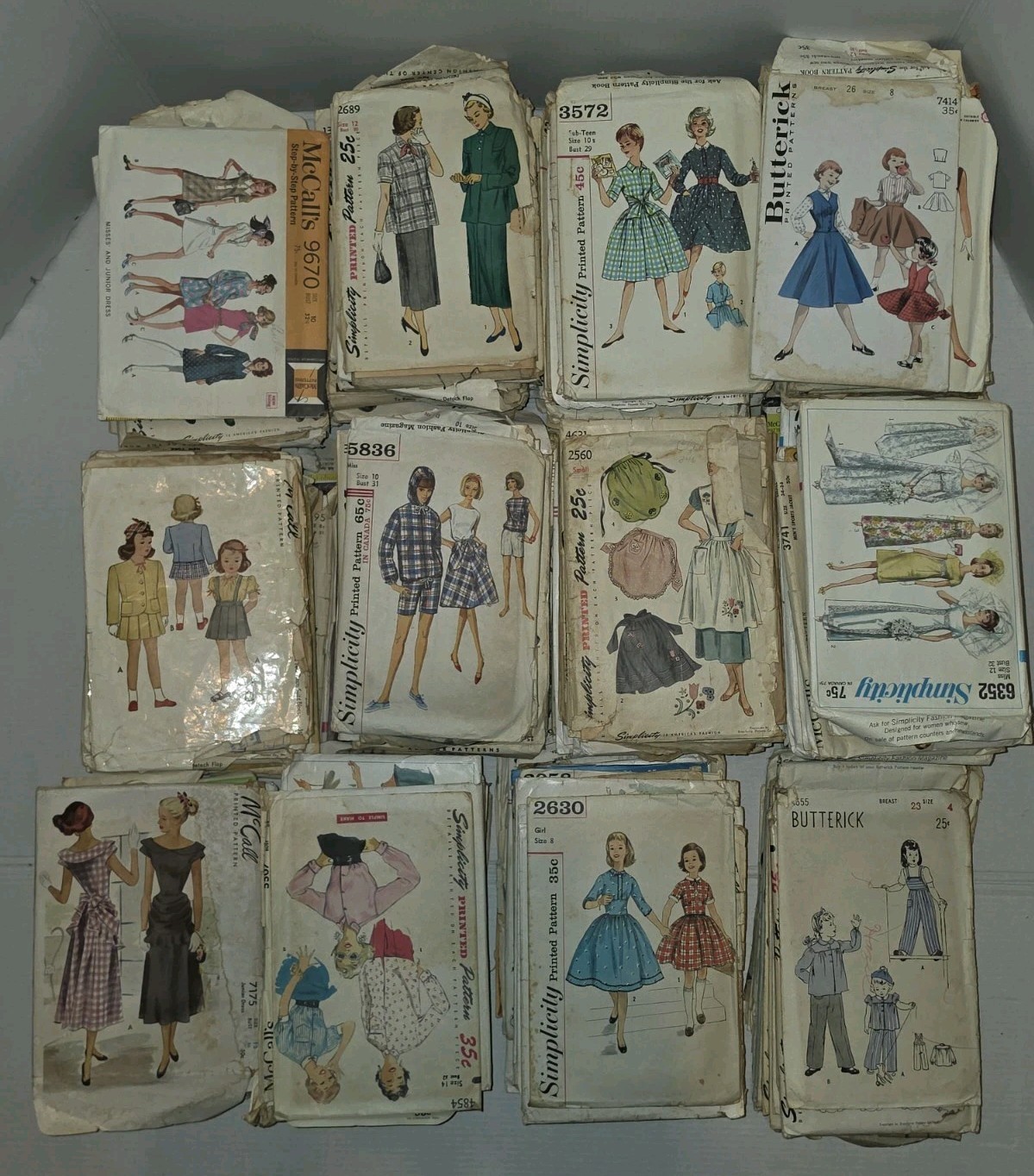 Lot VINTAGE Sewing Patterns Ladies Men\'s Children Dress Wedding Robe Western 50s