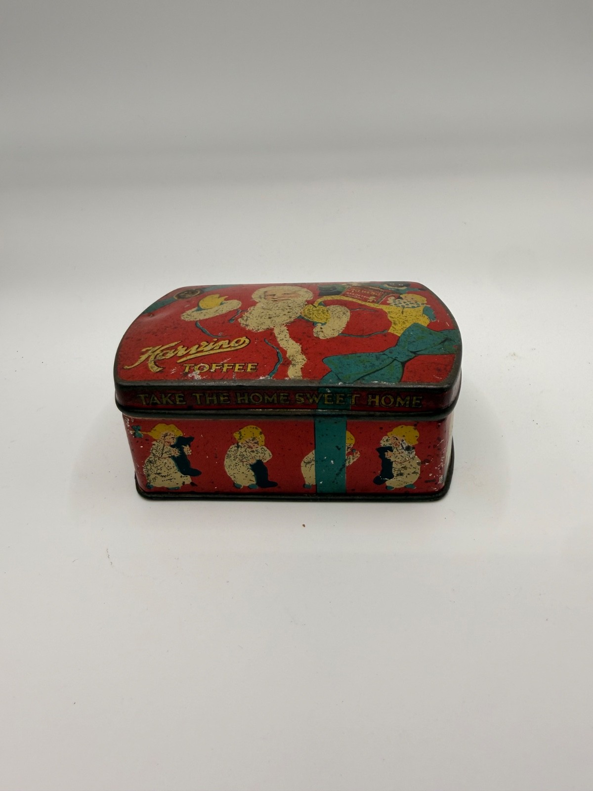Antique 1920s Horner’s Toffee Christmas Tin Santa Xmas Advertising