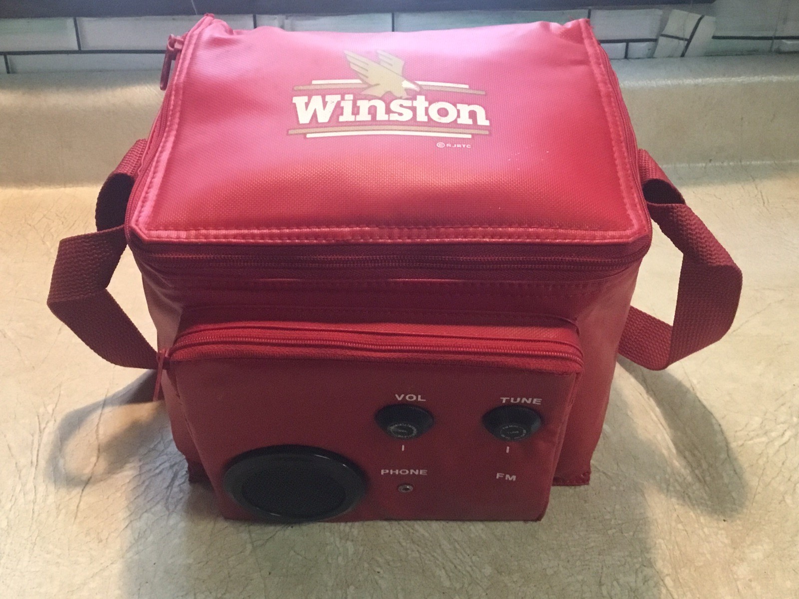 Vintage Winston Cigarettes 6 Pack Cooler W/Working Built-in Radio TESTED WORKS Vintage Winston Cigarettes 6 Pack Cooler W/Working Built-in Radio TESTED WORKS