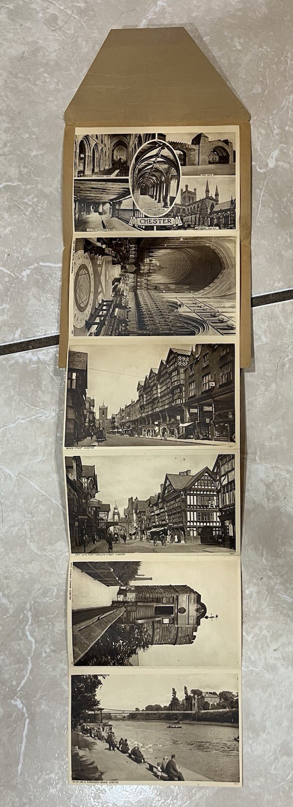 Vintage Multi-View Chester Unfolding Postcards Historic Landmarks 