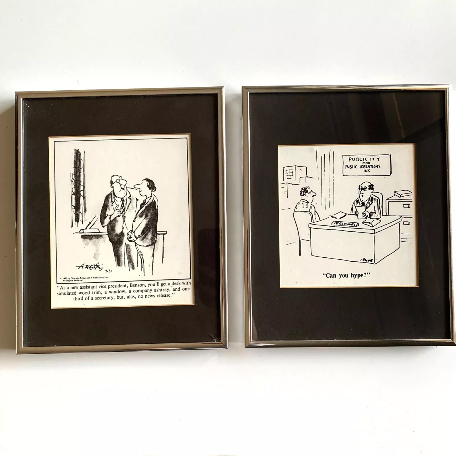 Rare 1980 Chicago Tribune NY News Framed Political Cartoon American Cartoonist
