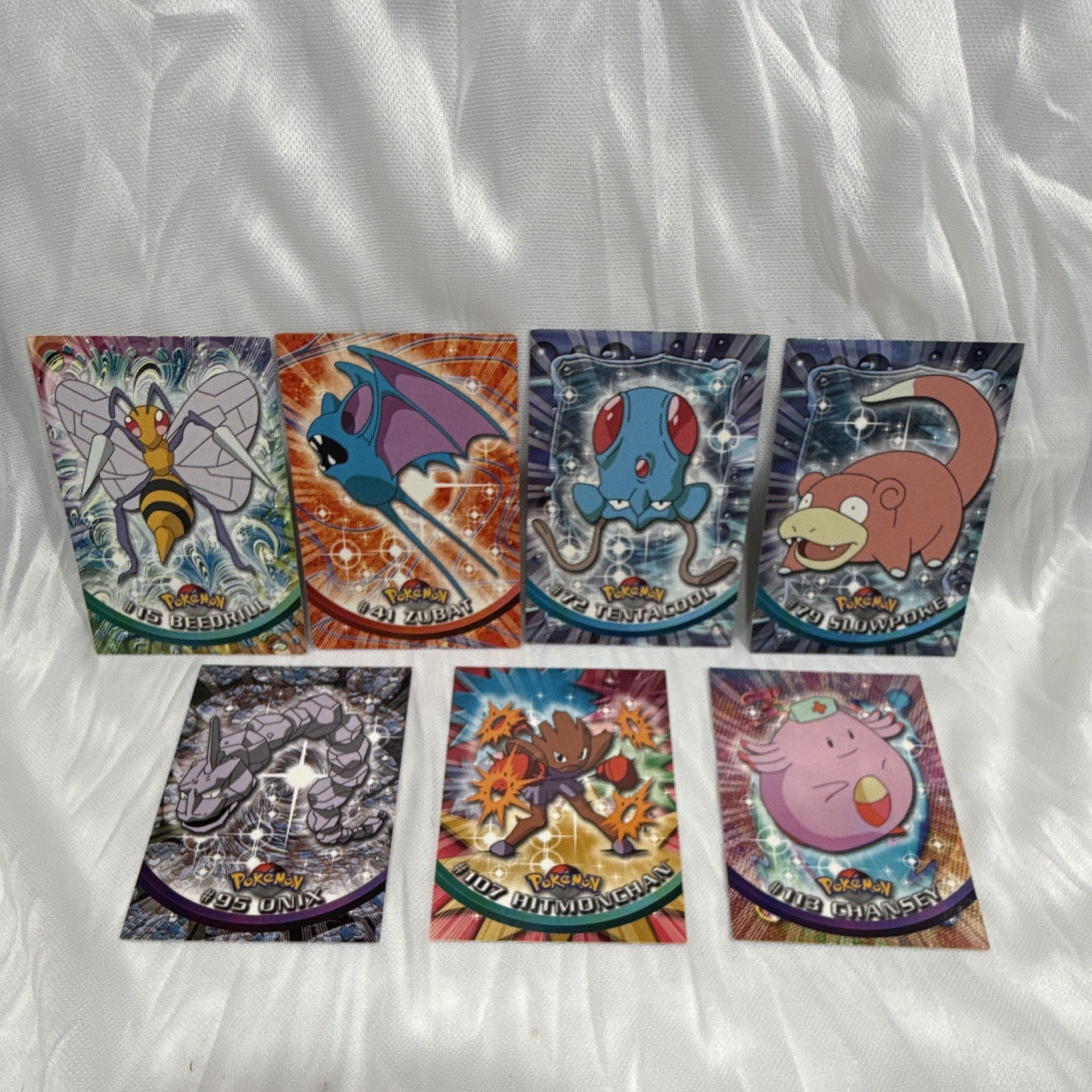 Topps 1999 Pokémon TV Animation Edition Holographic Lot 7 Beedrill Onix Topps 1999 Pokémon TV Animation Edition Holographic Lot 7 Beedrill Onix