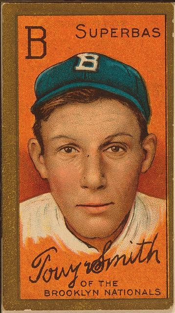 Photo:Brooklyn NY Tony Smith Superbas 1911 Baseball Card Portrait