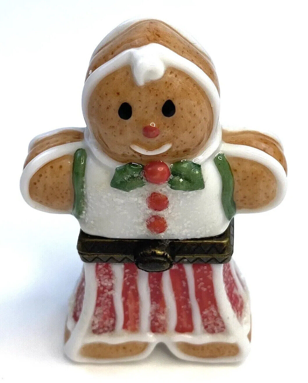 PHB Porcelain Hinged Trinket Box Midwest Cannon Falls Gingerbread Man Christmas
