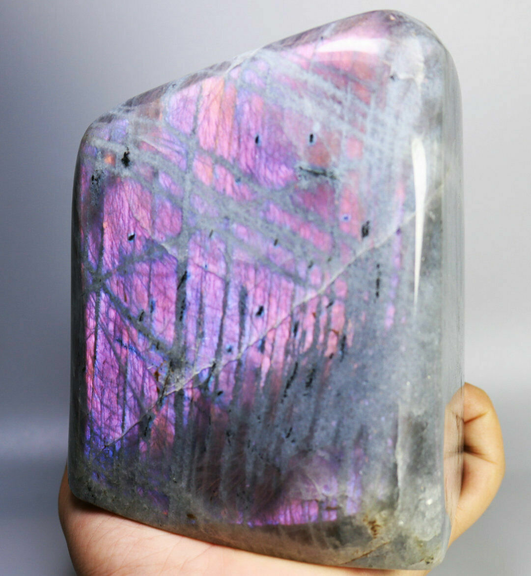 4.58 lb NATURAL Rainbow Labradorite Crystal Stone Polished Stone Madagascar