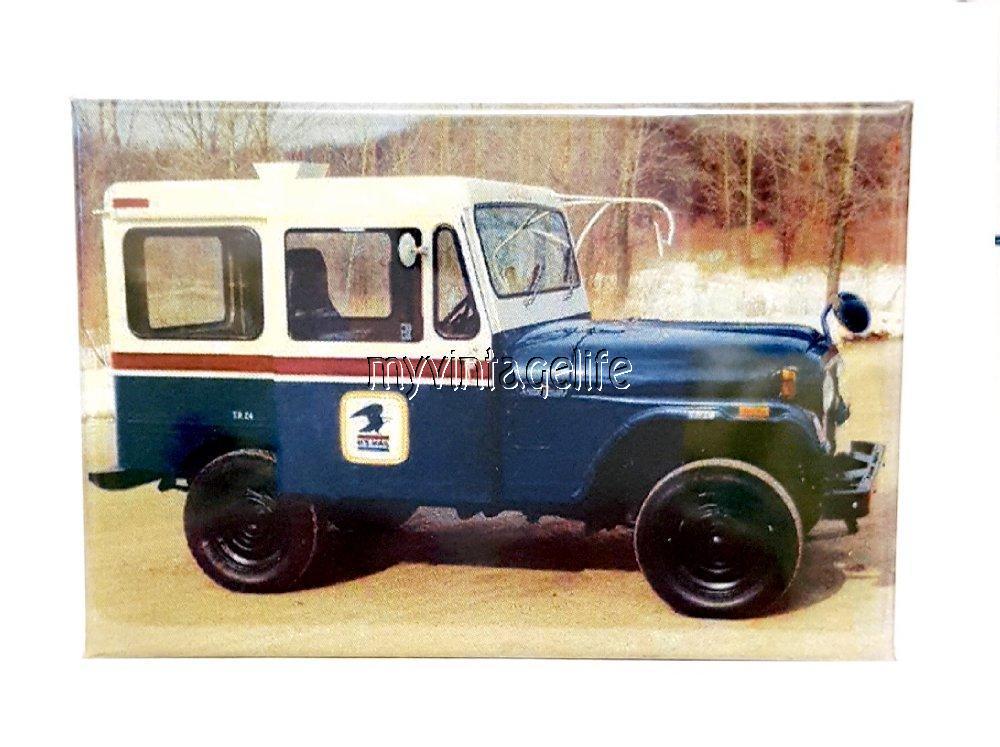 Vintage US Post Office JEEP USPS Fridge MAGNET 2
