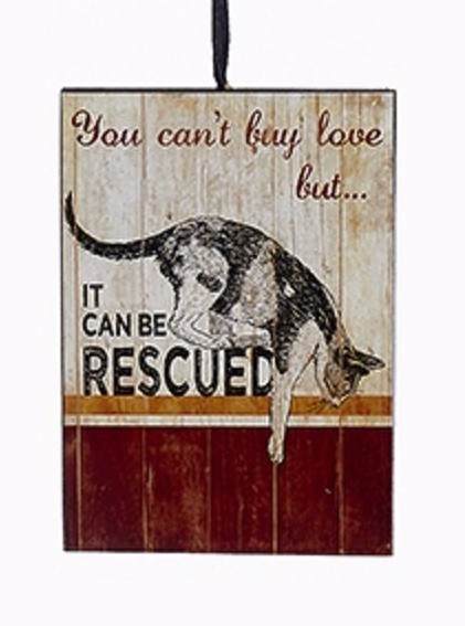 KSA WOODEN PET RESCUE PLAQUE ORNAMENT 