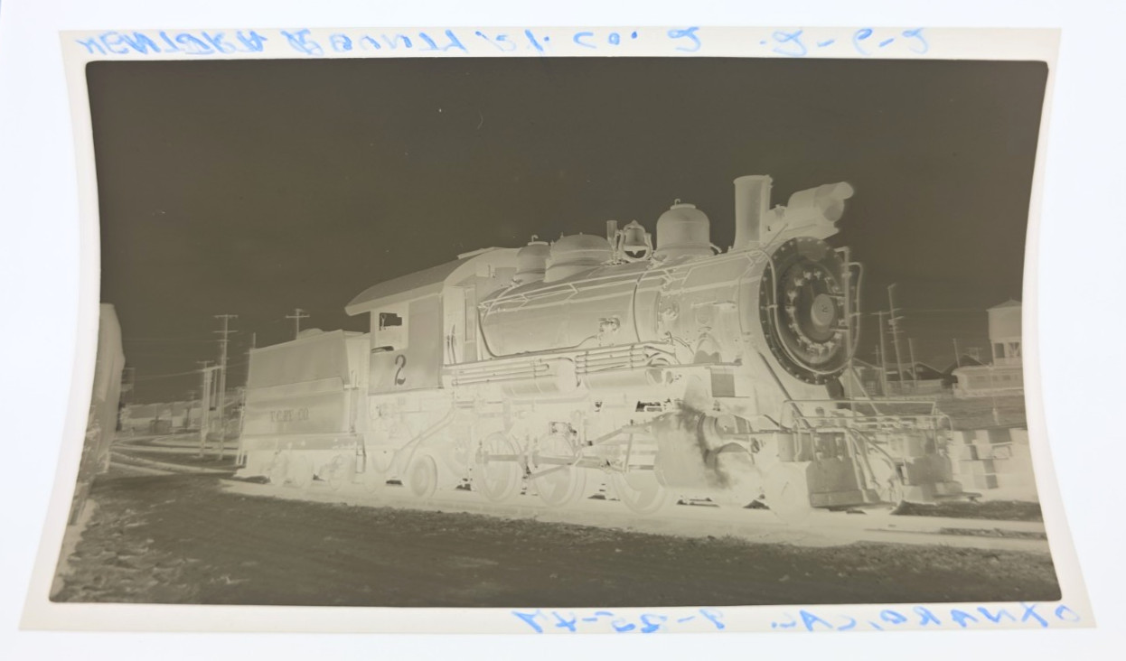 C. 1947 Ventura County Railway Locomotive #2 Baldwin 2-6-2 Photo Negative Oxnard
