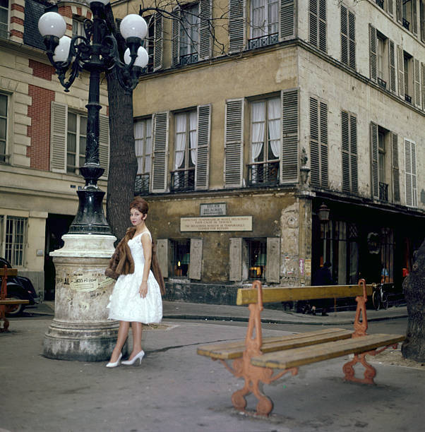 Andrea Parisy on the Place de Furstenberg in Paris circa 1960 France OLD PHOTO 1